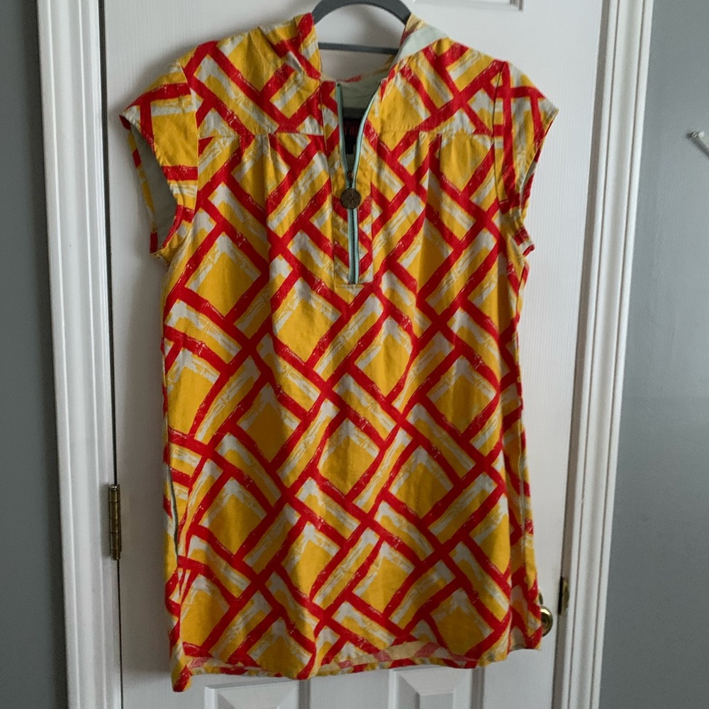 Tracy Feith Red and Yellow Patterned Dress